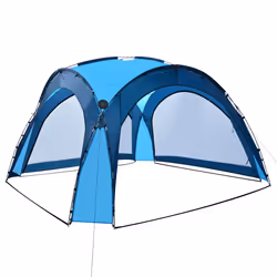 vidaXL Tenda per Feste con LED e 4 Pareti 3,6x3,6x2,3 m Blu - Vista aggiuntiva 3
