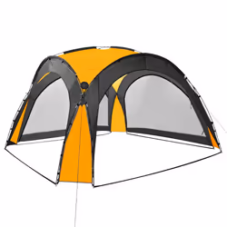 vidaXL Tenda per Feste con LED e 4 Pareti 3,6x3,6x2,3 m Gialla - Vista aggiuntiva 3