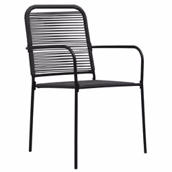 VidaXL 48568 sedia da esterno Terrazzo Cotone, Acciaio Nero - Vista aggiuntiva 2