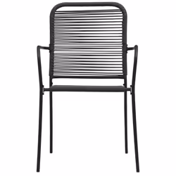 VidaXL 48568 sedia da esterno Terrazzo Cotone, Acciaio Nero - Vista aggiuntiva 3