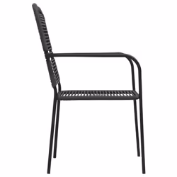 VidaXL 48568 sedia da esterno Terrazzo Cotone, Acciaio Nero - Vista aggiuntiva 4
