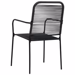 VidaXL 48568 sedia da esterno Terrazzo Cotone, Acciaio Nero - Vista aggiuntiva 5
