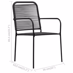 VidaXL 48568 sedia da esterno Terrazzo Cotone, Acciaio Nero - Vista aggiuntiva 7