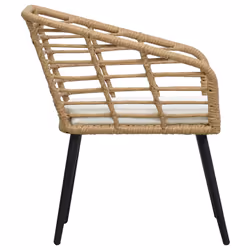 VidaXL 48576 sedia da esterno Terrazzo Seduta imbottita Poliestere, Rattan sintetico, Acciaio Nero, Quercia, Bianco - Vista aggiuntiva 4