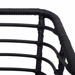 VidaXL 48578 sedia da esterno Terrazzo Seduta imbottita Poliestere, Rattan sintetico, Acciaio Nero - Vista aggiuntiva 6