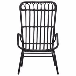 VidaXL 48581 sedia da esterno Terrazzo Seduta imbottita Rattan sintetico, Acciaio Nero - Vista aggiuntiva 2