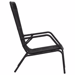 VidaXL 48581 sedia da esterno Terrazzo Seduta imbottita Rattan sintetico, Acciaio Nero - Vista aggiuntiva 3