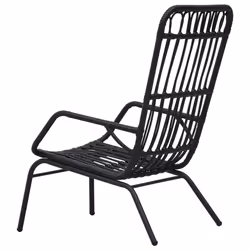 VidaXL 48581 sedia da esterno Terrazzo Seduta imbottita Rattan sintetico, Acciaio Nero - Vista aggiuntiva 4