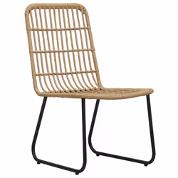 VidaXL 48582 sedia da esterno Terrazzo Rattan sintetico, Acciaio Nero, Quercia