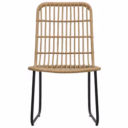 VidaXL 48582 sedia da esterno Terrazzo Rattan sintetico, Acciaio Nero, Quercia