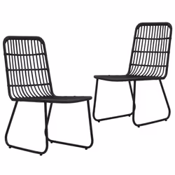 VidaXL 48584, Terrazzo, Rattan sintetico, Acciaio, Nero, 665 mm, 535 mm, 900 mm