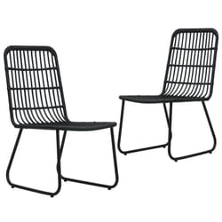 VidaXL 48584 sedia da esterno Terrazzo Rattan sintetico, Acciaio Nero