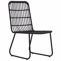 VidaXL 48584 sedia da esterno Terrazzo Rattan sintetico, Acciaio Nero