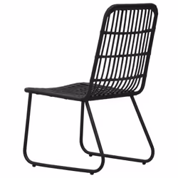 VidaXL 48584 sedia da esterno Terrazzo Rattan sintetico, Acciaio Nero - Vista aggiuntiva 5