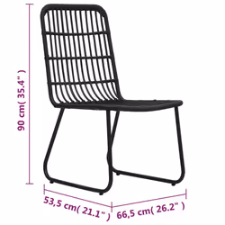 VidaXL 48584 sedia da esterno Terrazzo Rattan sintetico, Acciaio Nero - Vista aggiuntiva 8