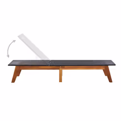 VidaXL 45990 sedia da esterno Salone Seduta imbottita Legno di acacia, Polietilene, Malacca Nero, Marrone - Vista aggiuntiva 4