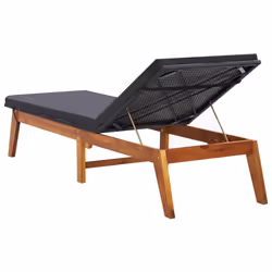 VidaXL 45990 sedia da esterno Salone Seduta imbottita Legno di acacia, Polietilene, Malacca Nero, Marrone - Vista aggiuntiva 5