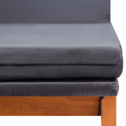 VidaXL 45990 sedia da esterno Salone Seduta imbottita Legno di acacia, Polietilene, Malacca Nero, Marrone - Vista aggiuntiva 6
