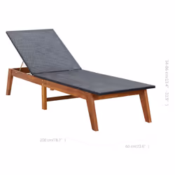 VidaXL 45990 sedia da esterno Salone Seduta imbottita Legno di acacia, Polietilene, Malacca Nero, Marrone - Vista aggiuntiva 7