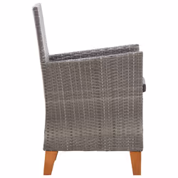 VidaXL 46003 sedia da esterno Terrazzo Seduta imbottita Legno di acacia, Rattan sintetico, Acciaio Grigio - Vista aggiuntiva 4