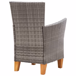 VidaXL 46003 sedia da esterno Terrazzo Seduta imbottita Legno di acacia, Rattan sintetico, Acciaio Grigio - Vista aggiuntiva 5