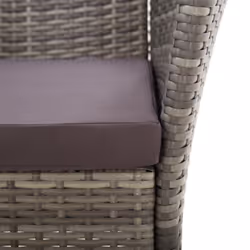 VidaXL 46003 sedia da esterno Terrazzo Seduta imbottita Legno di acacia, Rattan sintetico, Acciaio Grigio - Vista aggiuntiva 6