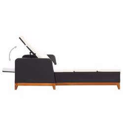 VidaXL 46012 sedia da esterno Salone Seduta imbottita Legno di acacia, Rattan sintetico, Acciaio Nero, Crema, Bianco - Vista aggiuntiva 4
