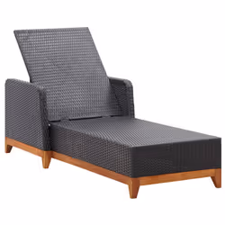 VidaXL 46012 sedia da esterno Salone Seduta imbottita Legno di acacia, Rattan sintetico, Acciaio Nero, Crema, Bianco - Vista aggiuntiva 6