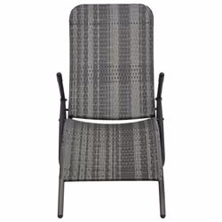 VidaXL 48128 sedia da esterno Salone Seduta imbottita Rattan sintetico, Acciaio Grigio - Vista aggiuntiva 2