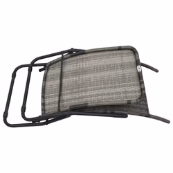 VidaXL 48128 sedia da esterno Salone Seduta imbottita Rattan sintetico, Acciaio Grigio - Vista aggiuntiva 4
