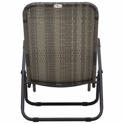 VidaXL 48128 sedia da esterno Salone Seduta imbottita Rattan sintetico, Acciaio Grigio - Vista aggiuntiva 5