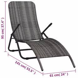 VidaXL 48128 sedia da esterno Salone Seduta imbottita Rattan sintetico, Acciaio Grigio - Vista aggiuntiva 7