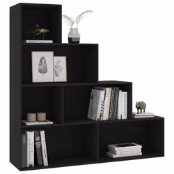 vidaXL Libreria/Divisorio Nero 155x24x160 cm in Legno Multistrato - Vista aggiuntiva 3