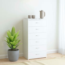 Credenza, Madia per salotto con 6 Cassetti Bianca 50x34x96 cm in Legno Multistrato Vidaxl