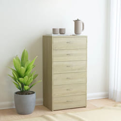 Credenza, Madia per salotto con 6 Cassetti Rovere Sonoma 50x34x96 cm in Truciolato Vidaxl