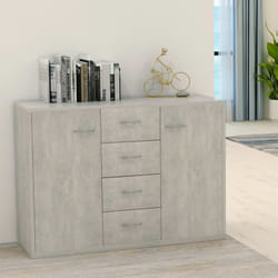 Credenza, Madia per salotto Grigio Cemento 88x30x65 cm in Truciolato Vidaxl