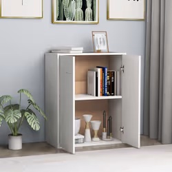 vidaXL Credenza Bianca 60x30x75 cm in Legno Multistrato - Vista aggiuntiva 3