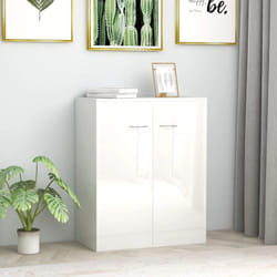 Credenza, Madia per salotto Moderna Bianco Lucido 60x30x75 cm in Truciolato Vidaxl