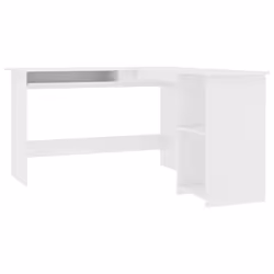 vidaXL Scrivania Angolare a L Bianca 120x140x75cm in Legno Multistrato - Vista aggiuntiva 2