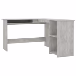vidaXL Scrivania Angolare a L Grigio Cemento 120x140x75cm Multistrato - Vista aggiuntiva 2