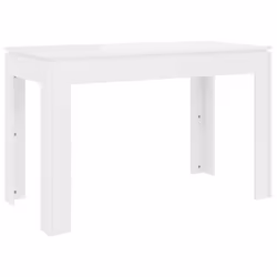 vidaXL Tavolo da Pranzo Bianco Lucido 120x60x76 cm Legno Multistrato - Vista aggiuntiva 2