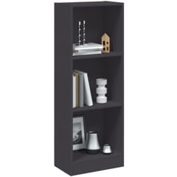 Libreria a 3 Ripiani Grigia 40x24x109 cm in Legno Multistrato Vidaxl 153639