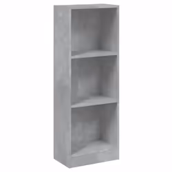 vidaXL Libreria a 3 Ripiani Cemento 40x24x109 cm in Legno Multistrato - Vista aggiuntiva 2