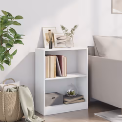 vidaXL Libreria Bianca 60x24x76 cm in Legno Multistrato - Vista aggiuntiva 3