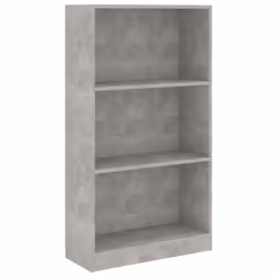 vidaXL Libreria a 3 Ripiani Cemento 60x24x109 cm in Legno Multistrato - Vista aggiuntiva 2