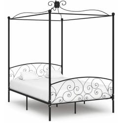 Letto a Baldacchino, Letto per adulti Nero in Metallo 120x200 cm Vidaxl 4259