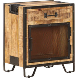 Comodino da Camera da Letto, Tavolino da notte 43x30x51 in Legno Massello di Mango Grezzo Vidaxl