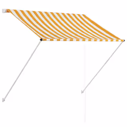 vidaXL Tenda da Sole Retrattile 100x150 cm Giallo e Bianco - Vista aggiuntiva 2