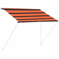 vidaXL Tenda da Sole Retrattile con LED 100x150 cm Arancione e Marrone - Vista aggiuntiva 2