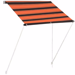 vidaXL Tenda da Sole Retrattile 150x150 cm Arancione e Marrone - Vista aggiuntiva 2